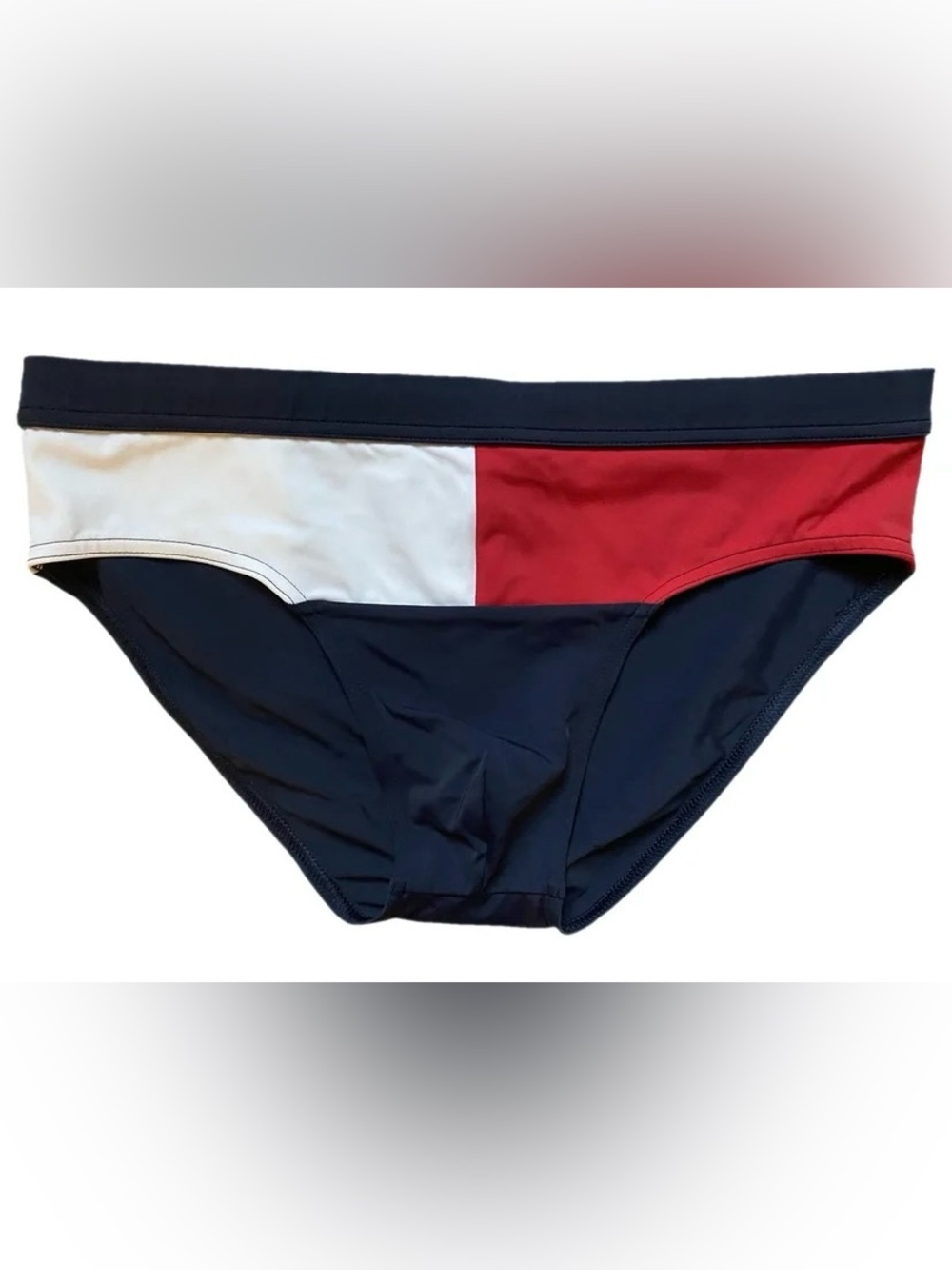 Tommy Hilfiger Navy, White & Red Color-Block Swim Trunks